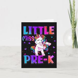 Little Miss Pre-k Unicorn Ck To School Girls Card