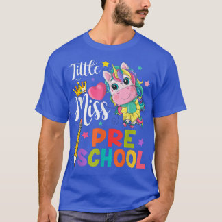 Little Miss Preschool Back To School Unicorn Stude T-Shirt