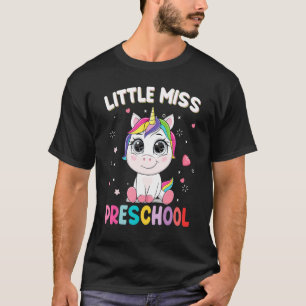 Little Miss Preschool First Day Of School Unicorn T-Shirt