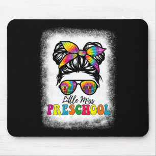Little Miss Preschool Tie Dye Messy Bun Girl Schoo Mouse Pad