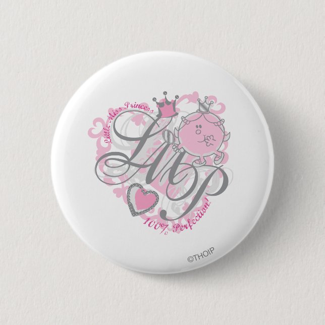 Little Miss Princess - 100% Perfection 2 Inch Round Button (Front)