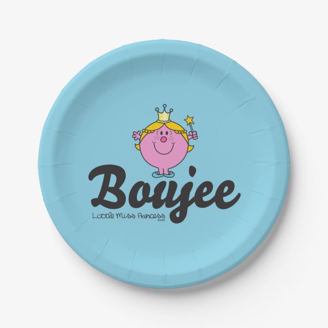 Little Miss Princess Boujee Paper Plate (Front)