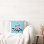 Little Miss Princess Boujee Throw Pillow<br><div class="desc">Little Miss Princess is Boujee and she knows it! Wear this fun graphic on a custom t-shirt,  tote,  or send on a personalized card. Shop this graphic on more custom products on Zazzle.</div>