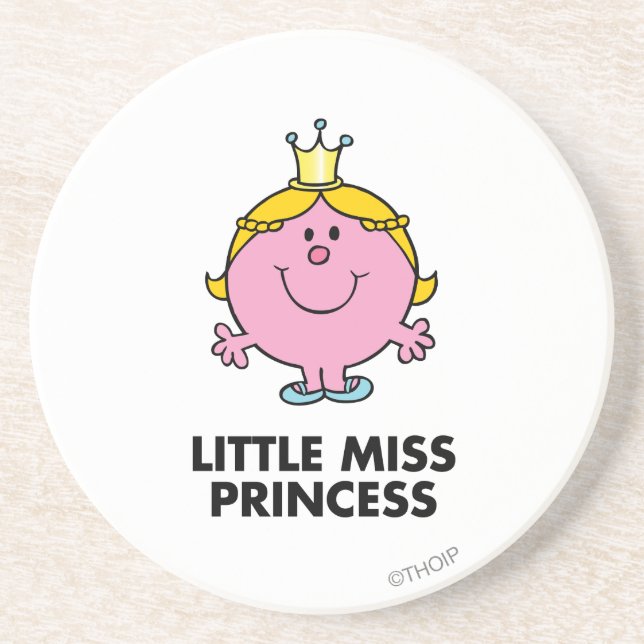 Little Miss Princess | Crown Background Coaster (Front)