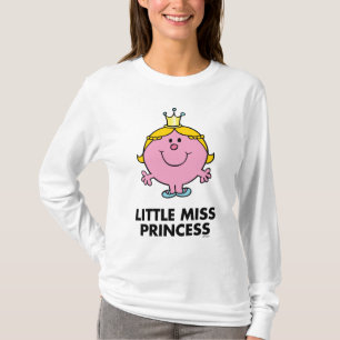 Little Miss Princess Crown Background T-Shirt
