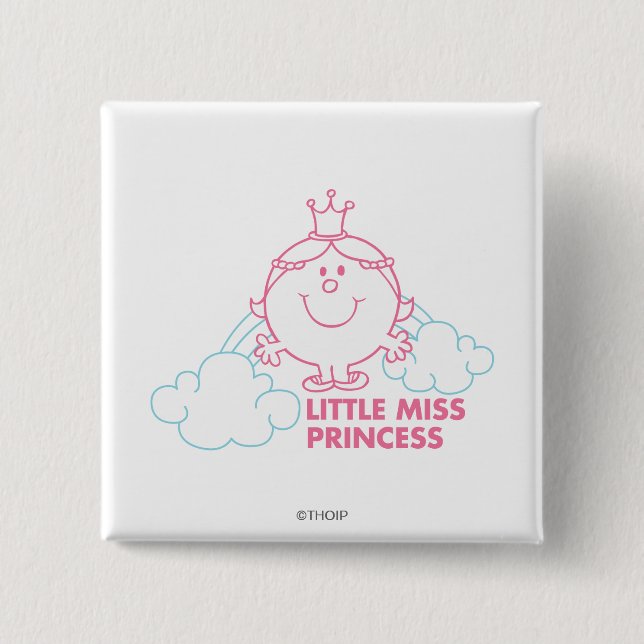 Little Miss Princess | Head In The Clouds 2 Inch Square Button (Front)