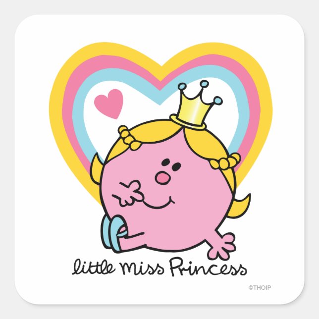Little Miss Princess | Hearts Square Sticker (Front)