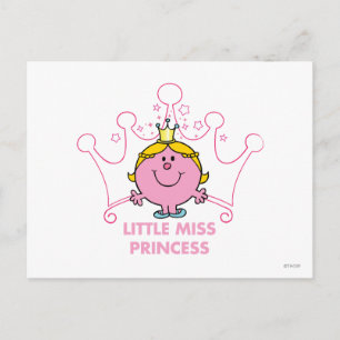 Little Miss Princess Pink Five Pointed Crown Postcard
