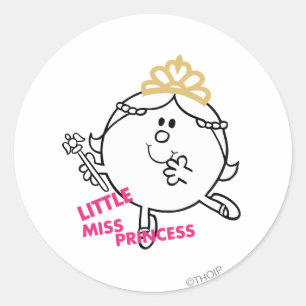 Little Miss Princess Pink Lettering Classic Round Sticker