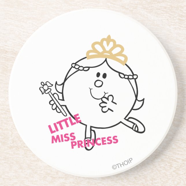 Little Miss Princess | Pink Lettering Coaster (Front)