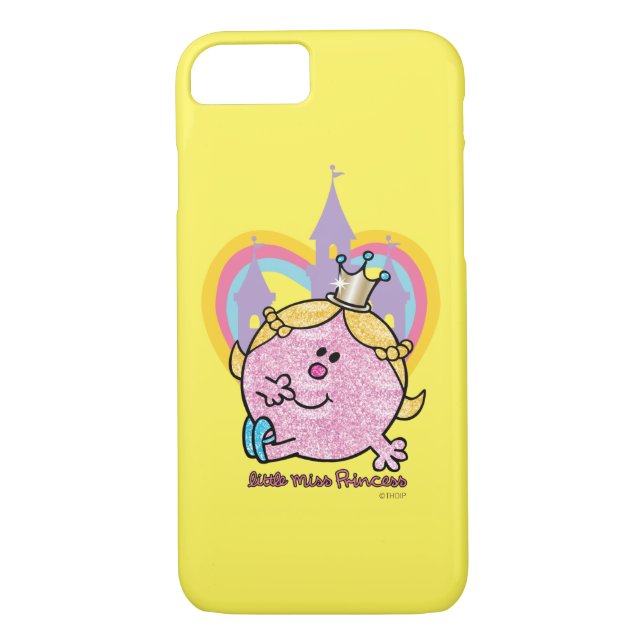 Little Miss Princess Posing With Castle & Heart Case-Mate iPhone Case (Back)