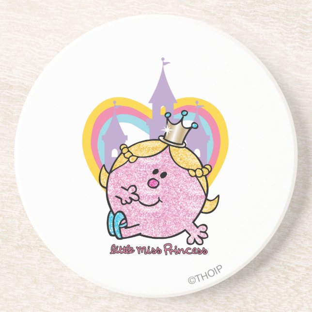 Little Miss Princess Posing With Castle & Heart Coaster (Front)