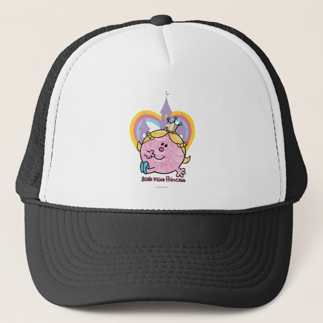 Little Miss Princess Posing With Castle & Heart Trucker Hat (Front)