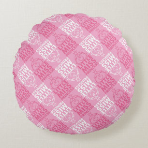 Little Miss Princess   Pretty In Pink Pattern Round Pillow