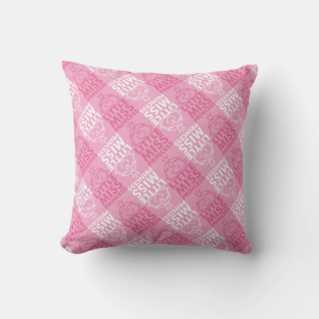 Little Miss Princess | Pretty In Pink Pattern Throw Pillow (Front)