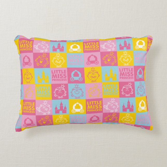 Little Miss Princess | Pretty Pastel Pattern Accent Pillow (Front)