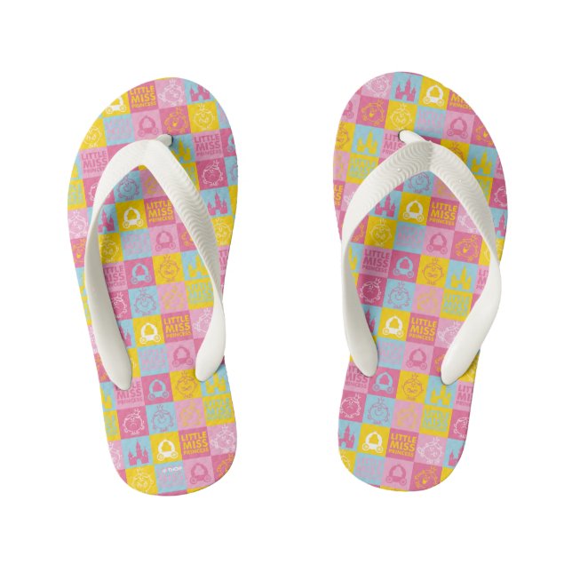 Little Miss Princess | Pretty Pastel Pattern Kid's Flip Flops (Footbed)