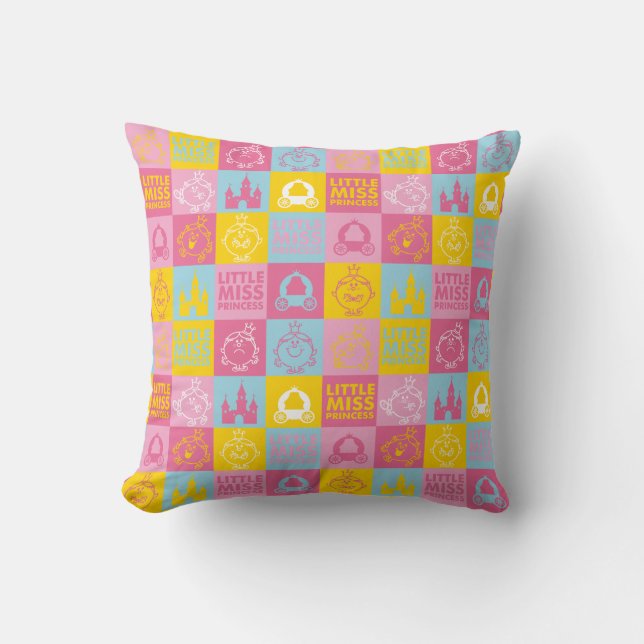 Little Miss Princess | Pretty Pastel Pattern Throw Pillow (Front)
