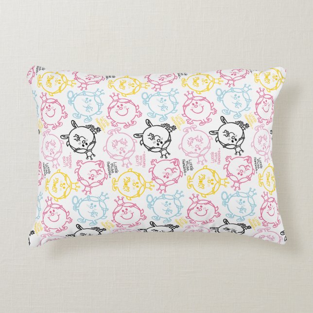 Little Miss Princess | Pretty Pastels Pattern Accent Pillow (Front)