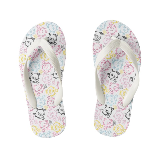Little Miss Princess | Pretty Pastels Pattern Kid's Flip Flops (Footbed)