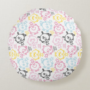 Little Miss Princess   Pretty Pastels Pattern Round Pillow