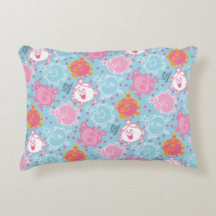 Little Miss Princess   Pretty Pink & Blue Pattern Decorative Pillow