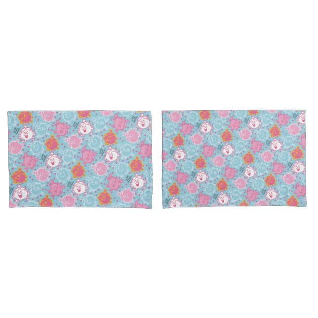 Little Miss Princess | Pretty Pink & Blue Pattern Pillowcase (Front-Set)