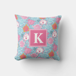 Little Miss Princess   Pretty Pink & Blue Pattern Throw Pillow