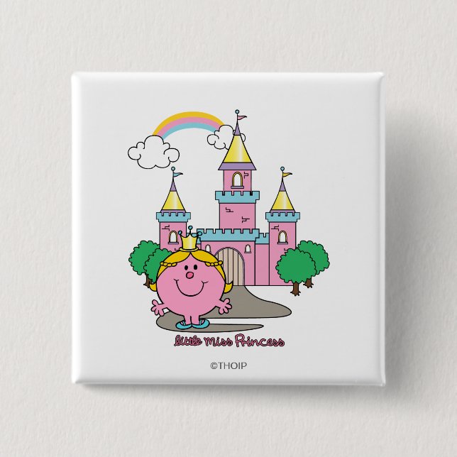 Little Miss Princess | Royal Castle 2 Inch Square Button (Front)