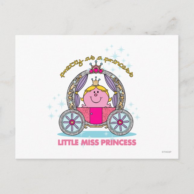 Little Miss Princess | Sparkling Carriage Postcard (Front)