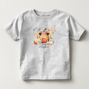 Little Miss Pumpkin Funny Quote Cartoon Face Fall Toddler T-shirt