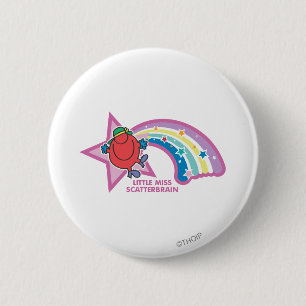 Little Miss Scatterbrain Rainbow & Stars 2 Inch Round Button