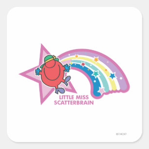 Little Miss Scatterbrain Rainbow & Stars Square Sticker