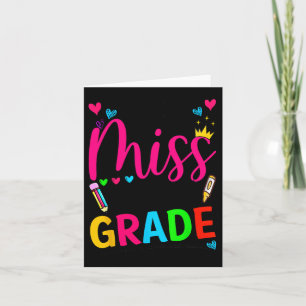 Little Miss Second Grade Back To School Second Gra Card