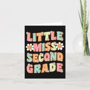 Little Miss Second Grade Cute Groovy First Day Of Card
