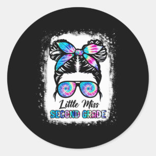 Little Miss Second Grade Girl Ck To School 2nd Gra Classic Round Sticker
