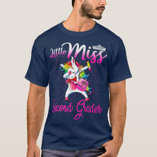 Little Miss Second Grader Back To School Unicorn  T-Shirt