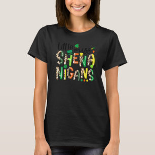 Little Miss Shenanigans Leopard Shamrock St Patric T-Shirt