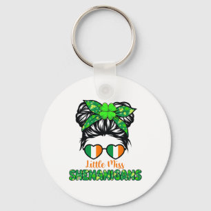 Little Miss Shenanigans St Patricks Day Kids Girls Keychain