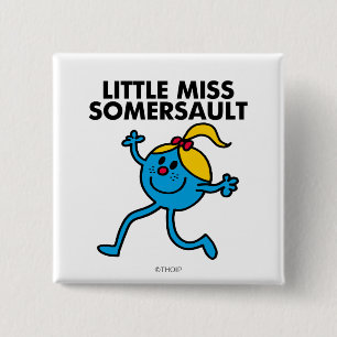Little Miss Somersault Walking Tall 2 Inch Square Button