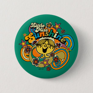 Little Miss Sunshine Floral Delight 2 Inch Round Button