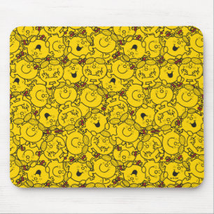 Little Miss Sunshine   Fun Yellow Smiles Pattern Mouse Pad