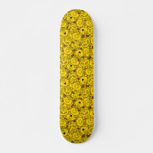 Little Miss Sunshine   Fun Yellow Smiles Pattern Skateboard