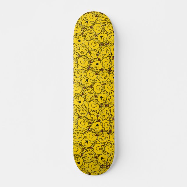 Little Miss Sunshine | Fun Yellow Smiles Pattern Skateboard (Front)