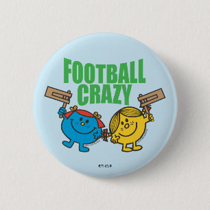 Little Miss Sunshine & Giggles Football Crazy 2 Inch Round Button