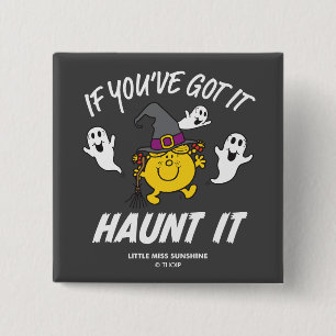 Little Miss Sunshine Haunt It Halloween 2 Inch Square Button