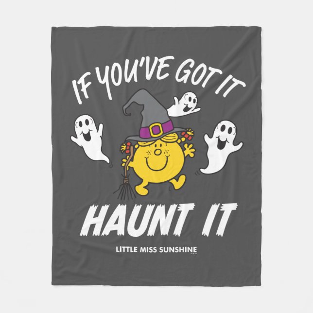 Little Miss Sunshine Haunt It Halloween Fleece Blanket (Front)