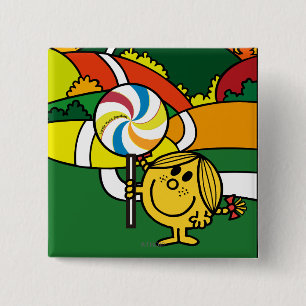 Little Miss Sunshine   Hills & Lollypop 2 Inch Square Button