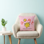 Little Miss Sunshine is the G.O.A.T. Throw Pillow<br><div class="desc">You know Little Miss Sunshine is the greatest of all time! Wear this fun graphic on a custom t-shirt,  tote,  or send on a personalized card. Shop this graphic on more custom products on Zazzle.</div>