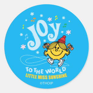 Little Miss Sunshine   Joy To The World Classic Round Sticker